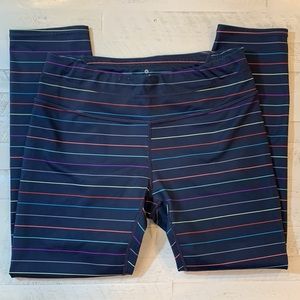 ATHLETA Sonar Multi Rainbow Striped Crops M